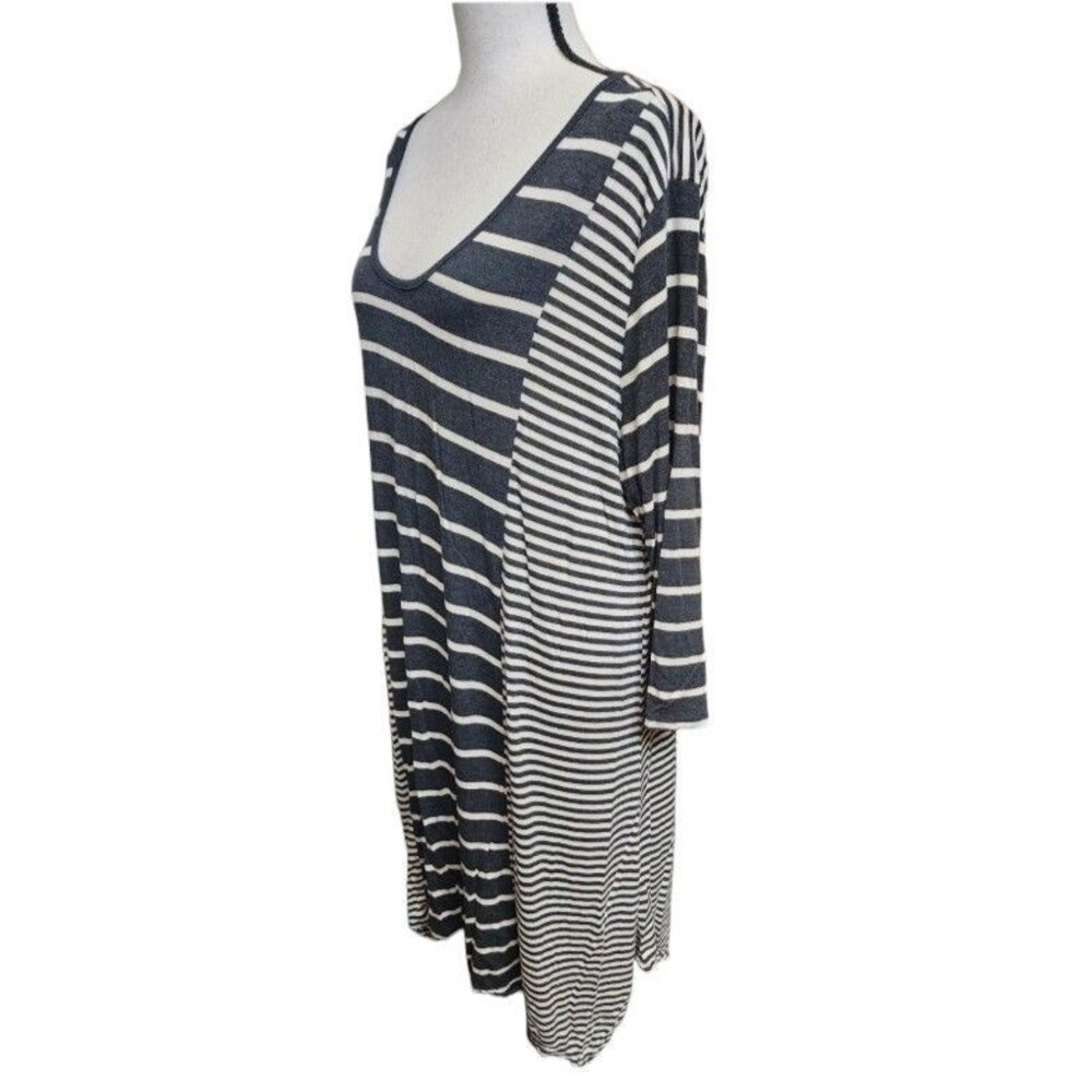 Relaxx Striped Dress Size 3XL Artsy Tunic Long Sleeve Rayon Boho City
